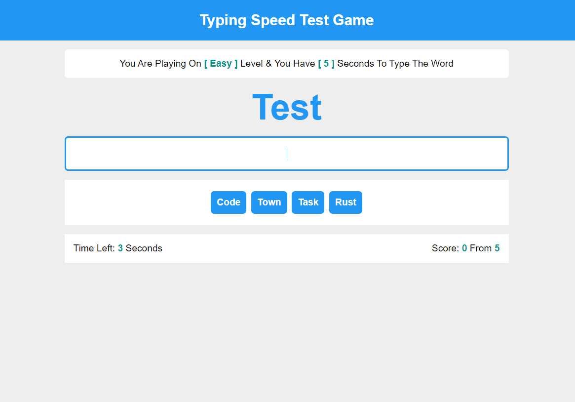 Typing Speed Test Game